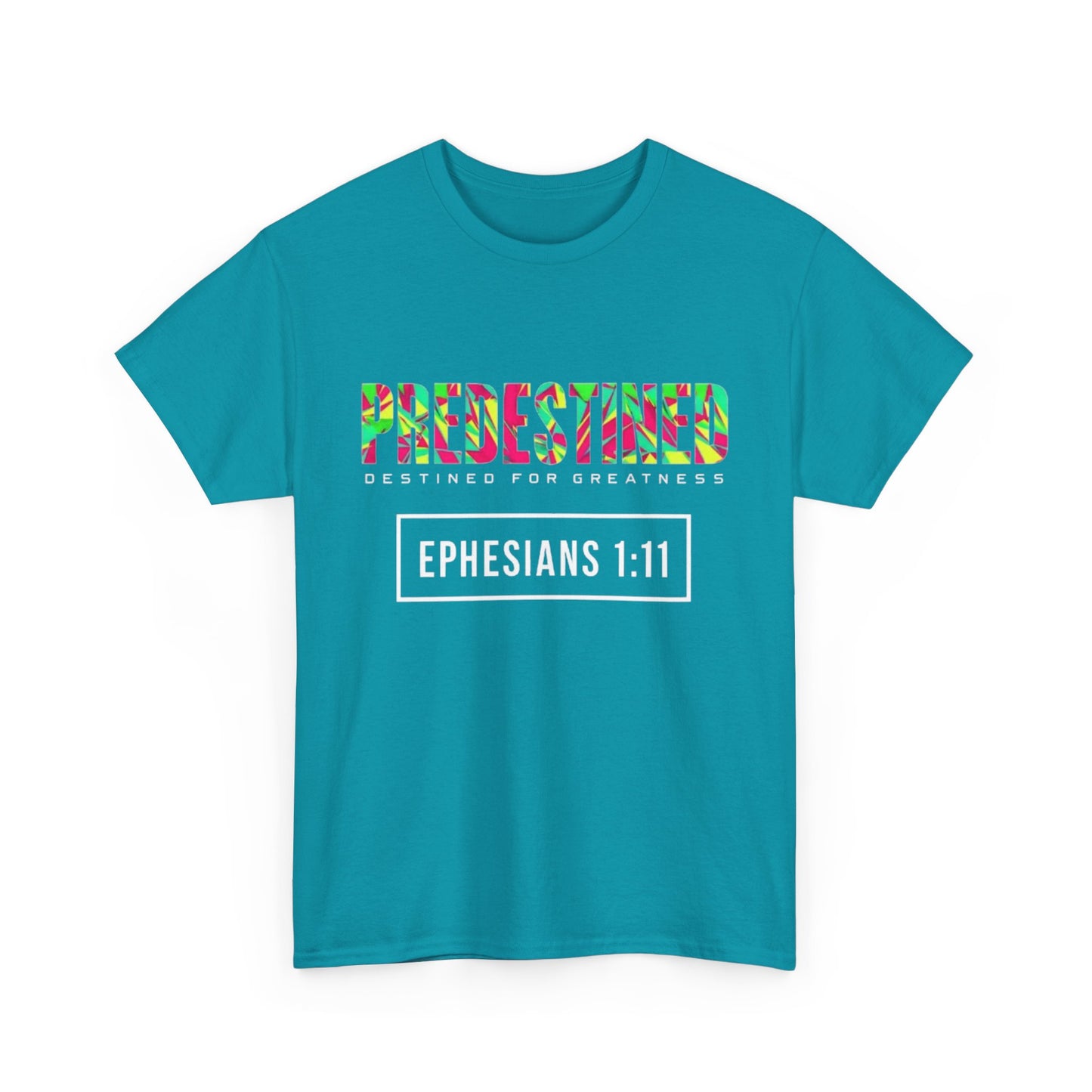 Colorful 'Predestined' Unisex Heavy Cotton Tee - Perfect for Casual Wear & Celebrations