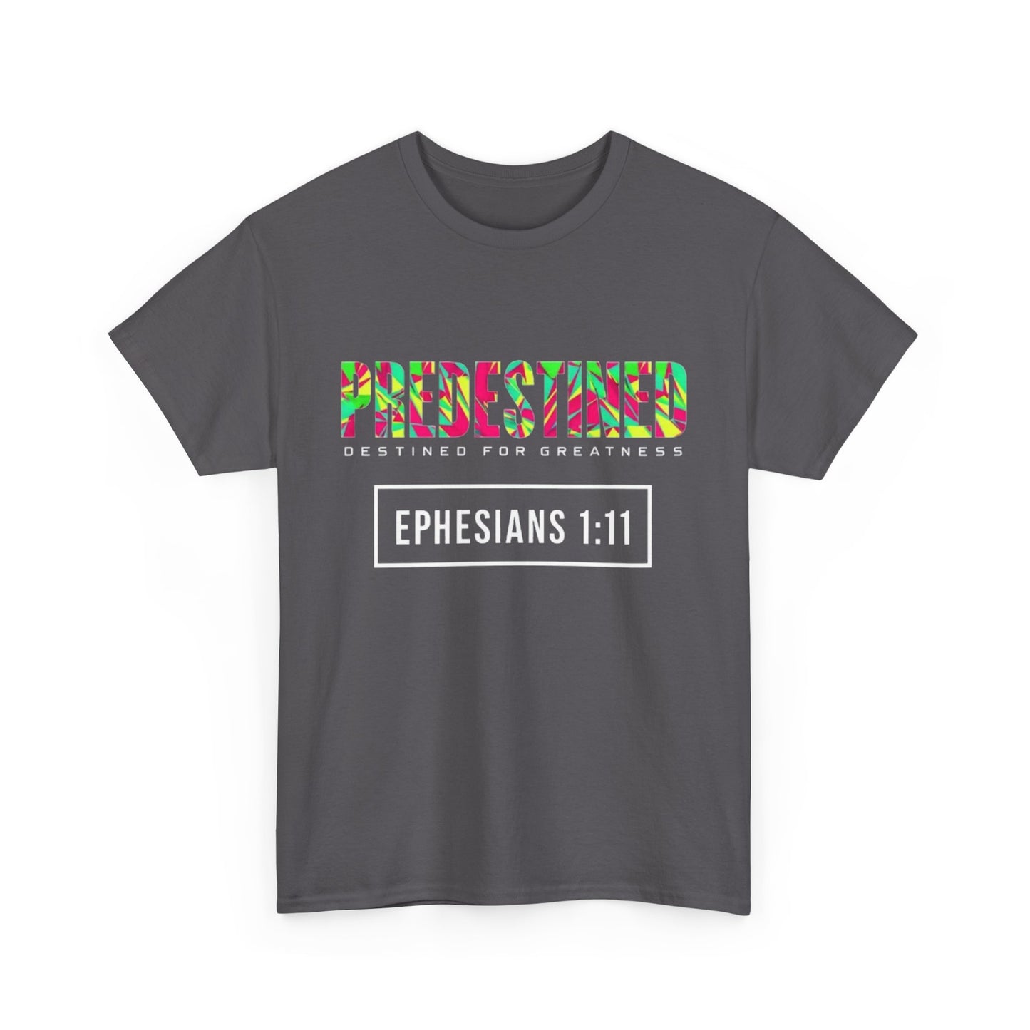 Colorful 'Predestined' Unisex Heavy Cotton Tee - Perfect for Casual Wear & Celebrations