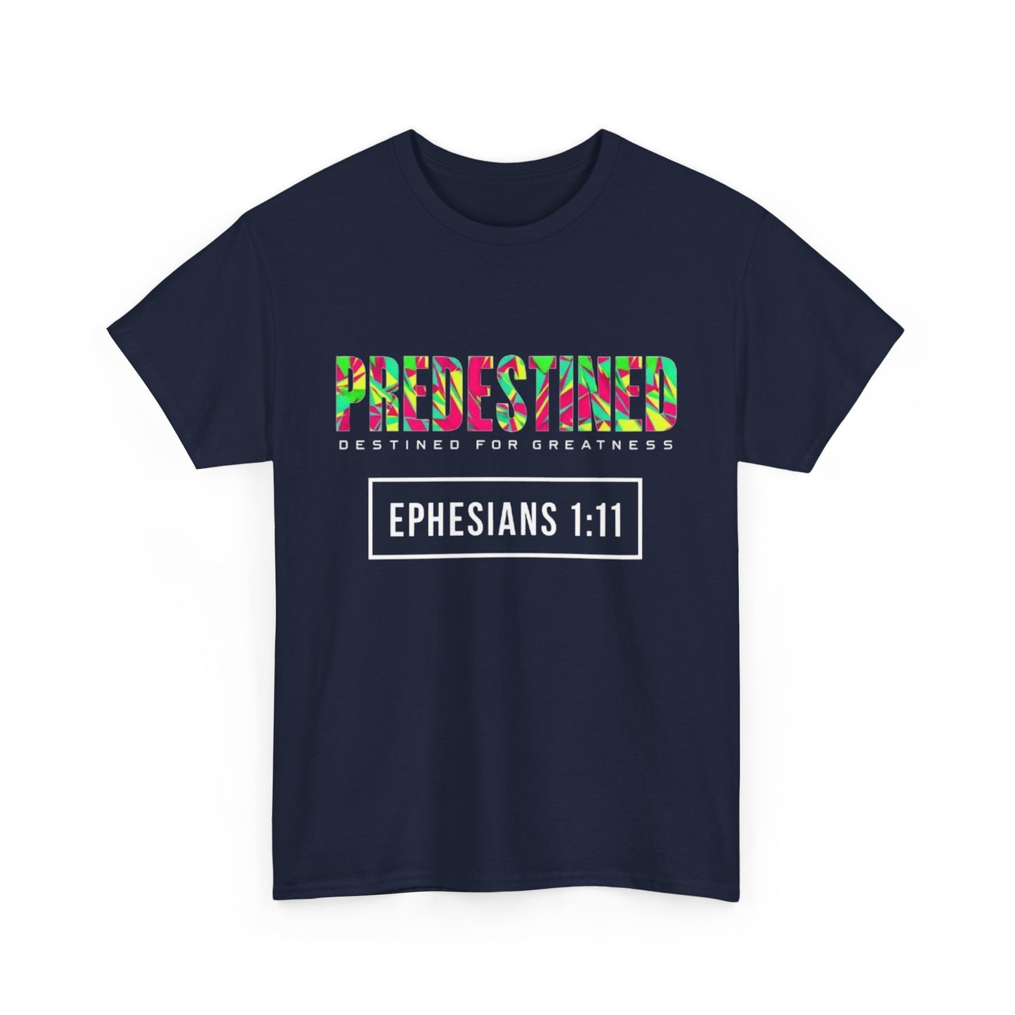Colorful 'Predestined' Unisex Heavy Cotton Tee - Perfect for Casual Wear & Celebrations
