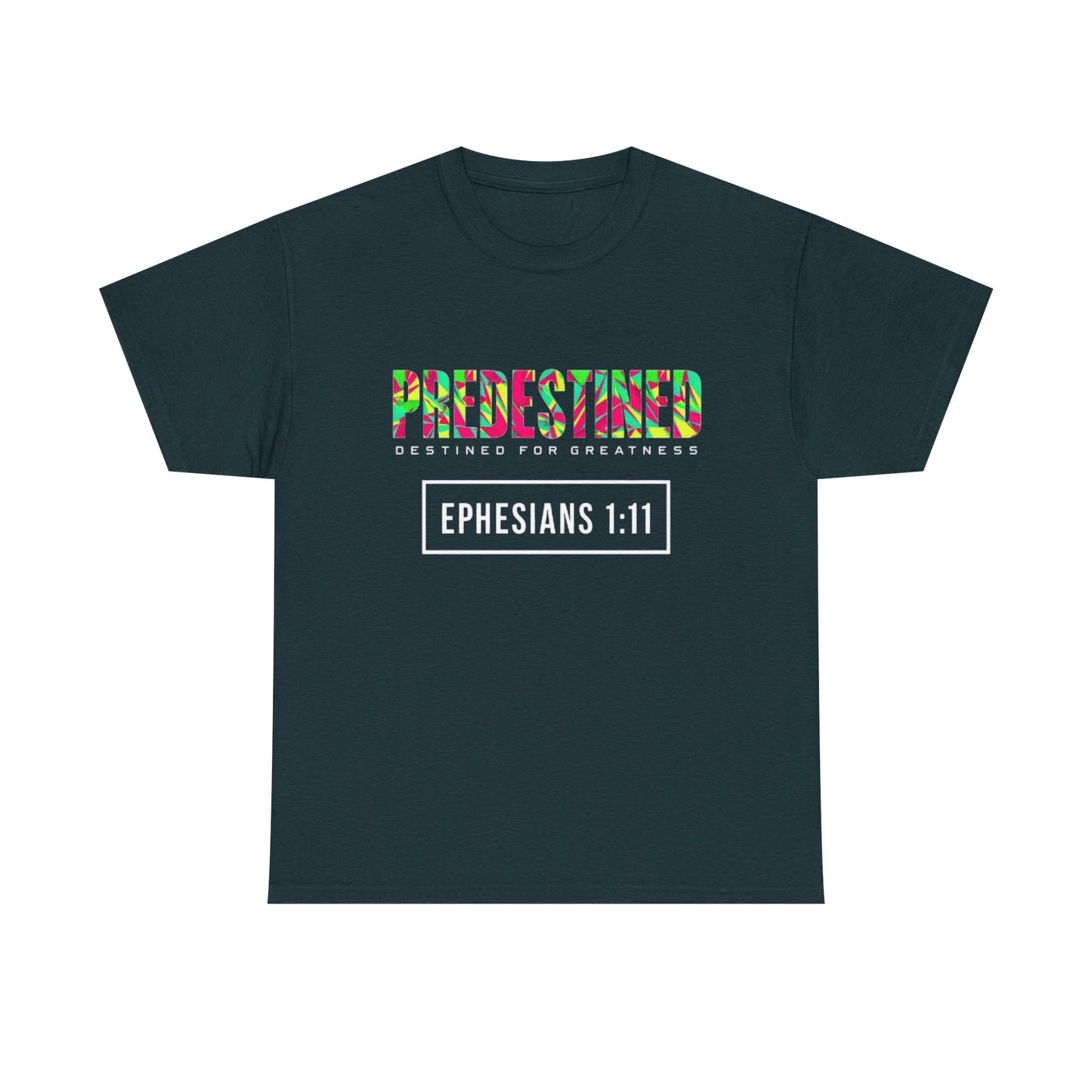 Colorful 'Predestined' Unisex Heavy Cotton Tee - Perfect for Casual Wear & Celebrations