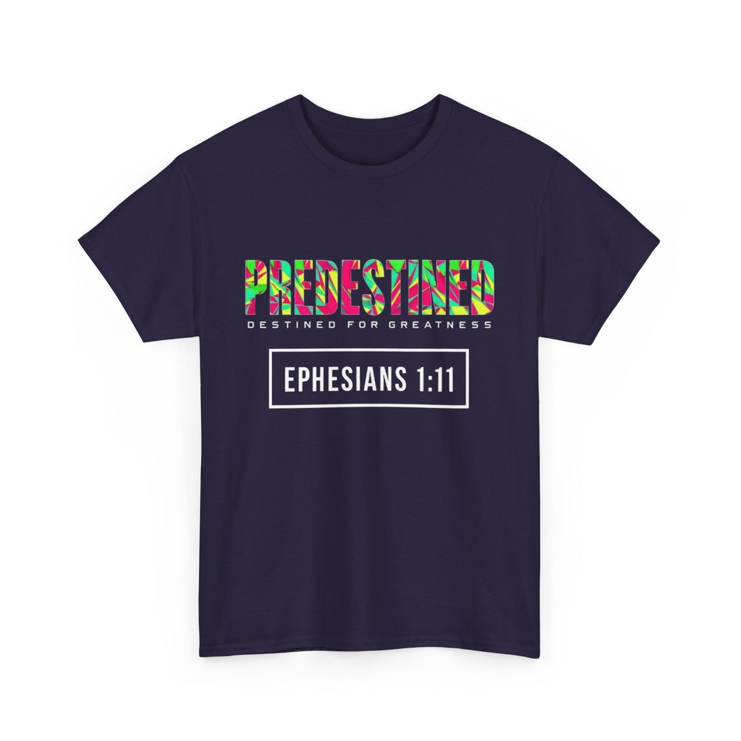 Colorful 'Predestined' Unisex Heavy Cotton Tee - Perfect for Casual Wear & Celebrations