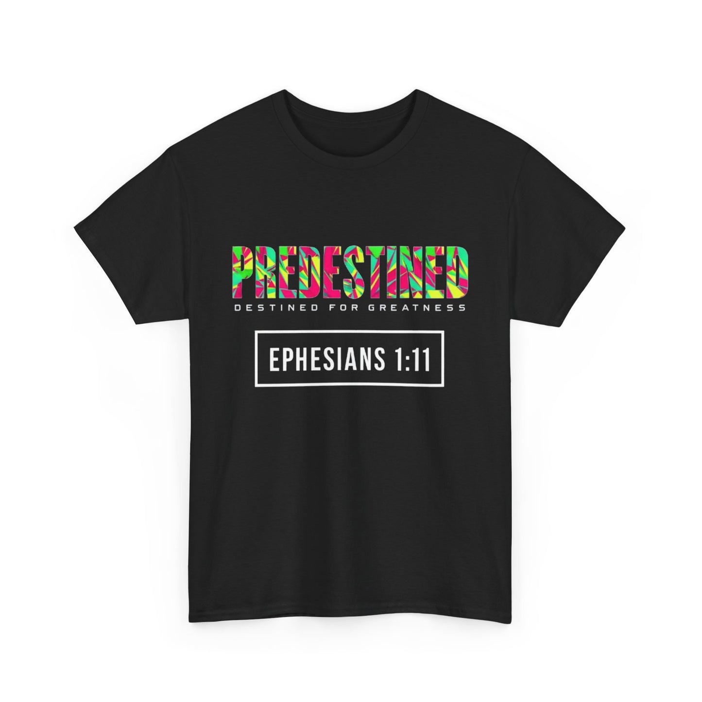 Colorful 'Predestined' Unisex Heavy Cotton Tee - Perfect for Casual Wear & Celebrations