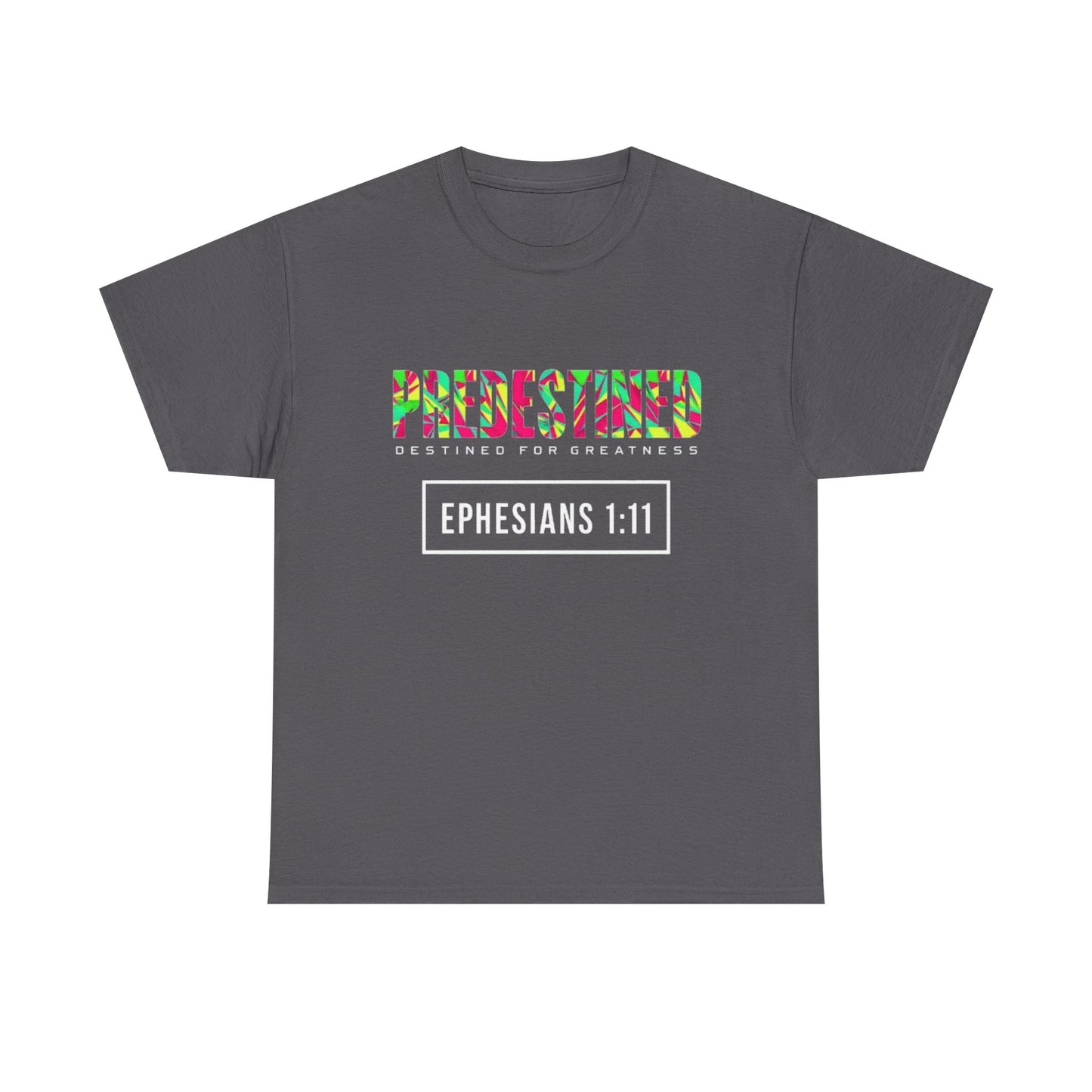 Colorful 'Predestined' Unisex Heavy Cotton Tee - Perfect for Casual Wear & Celebrations