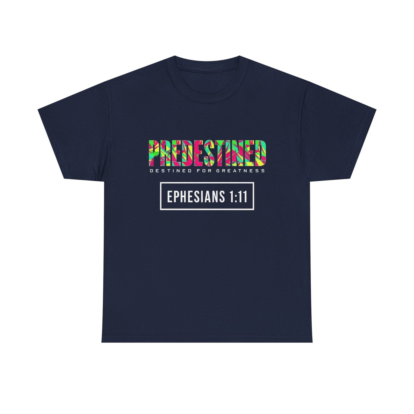 Colorful 'Predestined' Unisex Heavy Cotton Tee - Perfect for Casual Wear & Celebrations