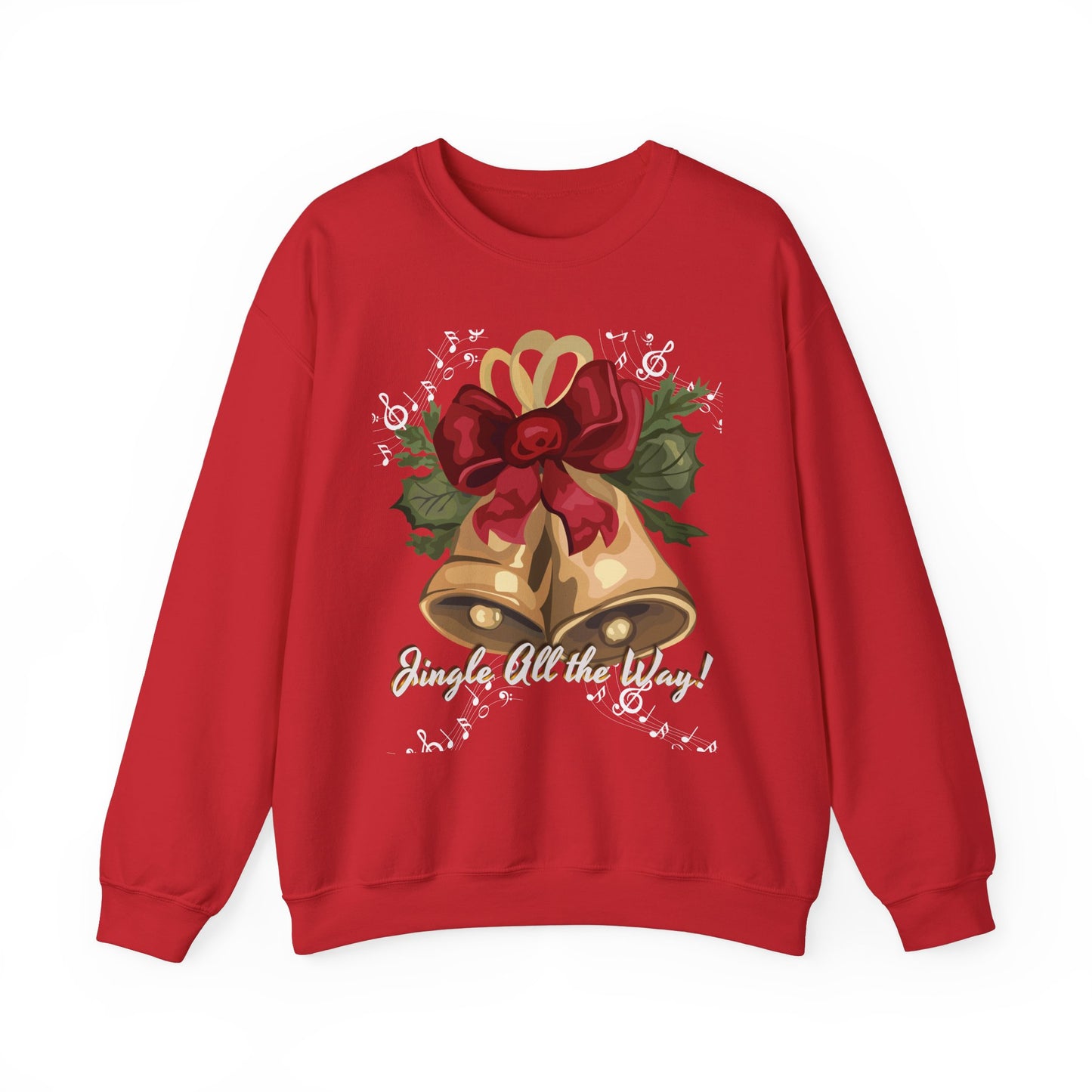 Christmas Bells Crewneck Sweatshirt - 'Jingle All the Way!' Unisex Holiday Sweatshirt