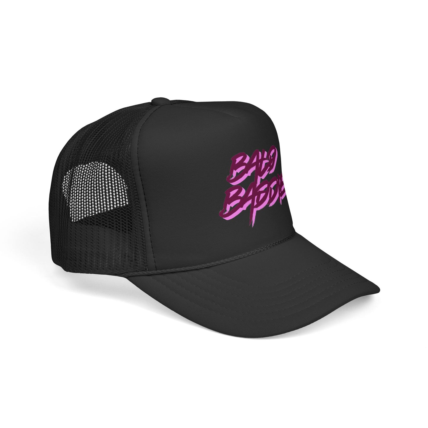 Bad Baddie Trucker Cap | Retro Pink Script Mesh Hat