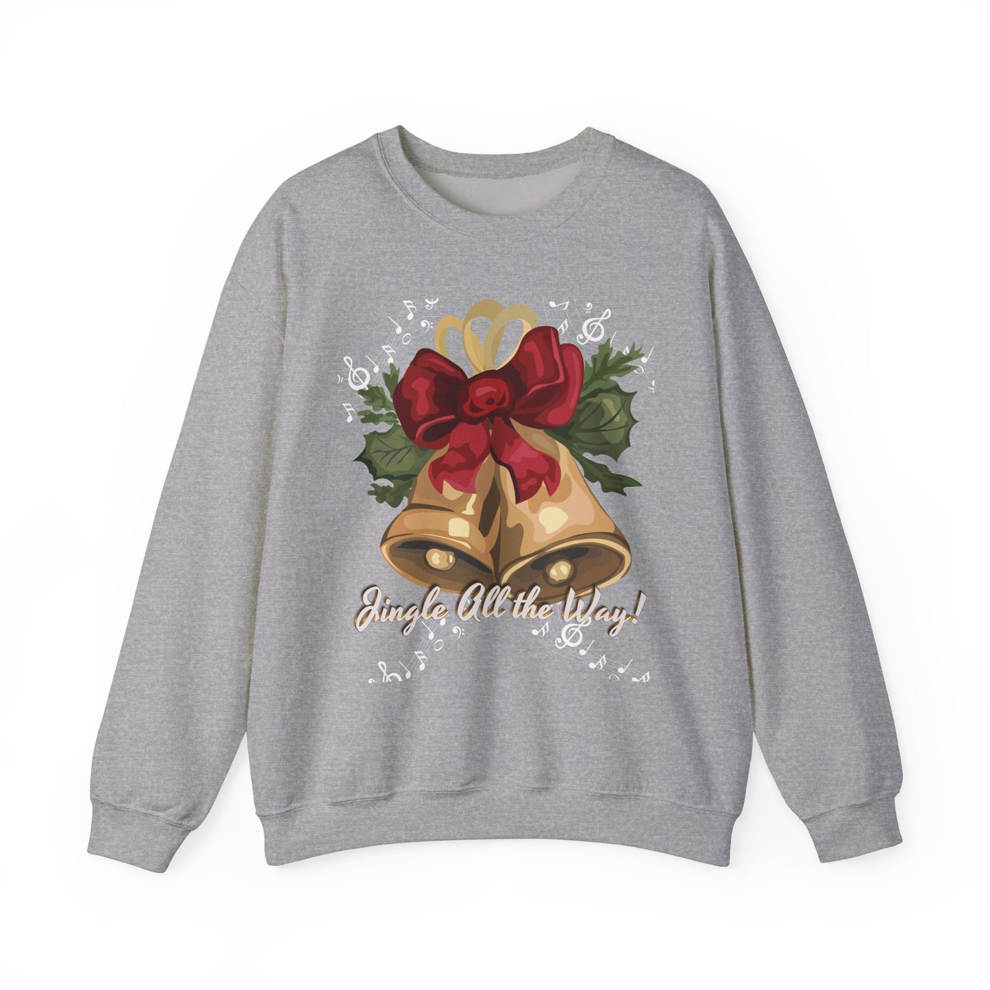 Christmas Bells Crewneck Sweatshirt - 'Jingle All the Way!' Unisex Holiday Sweatshirt