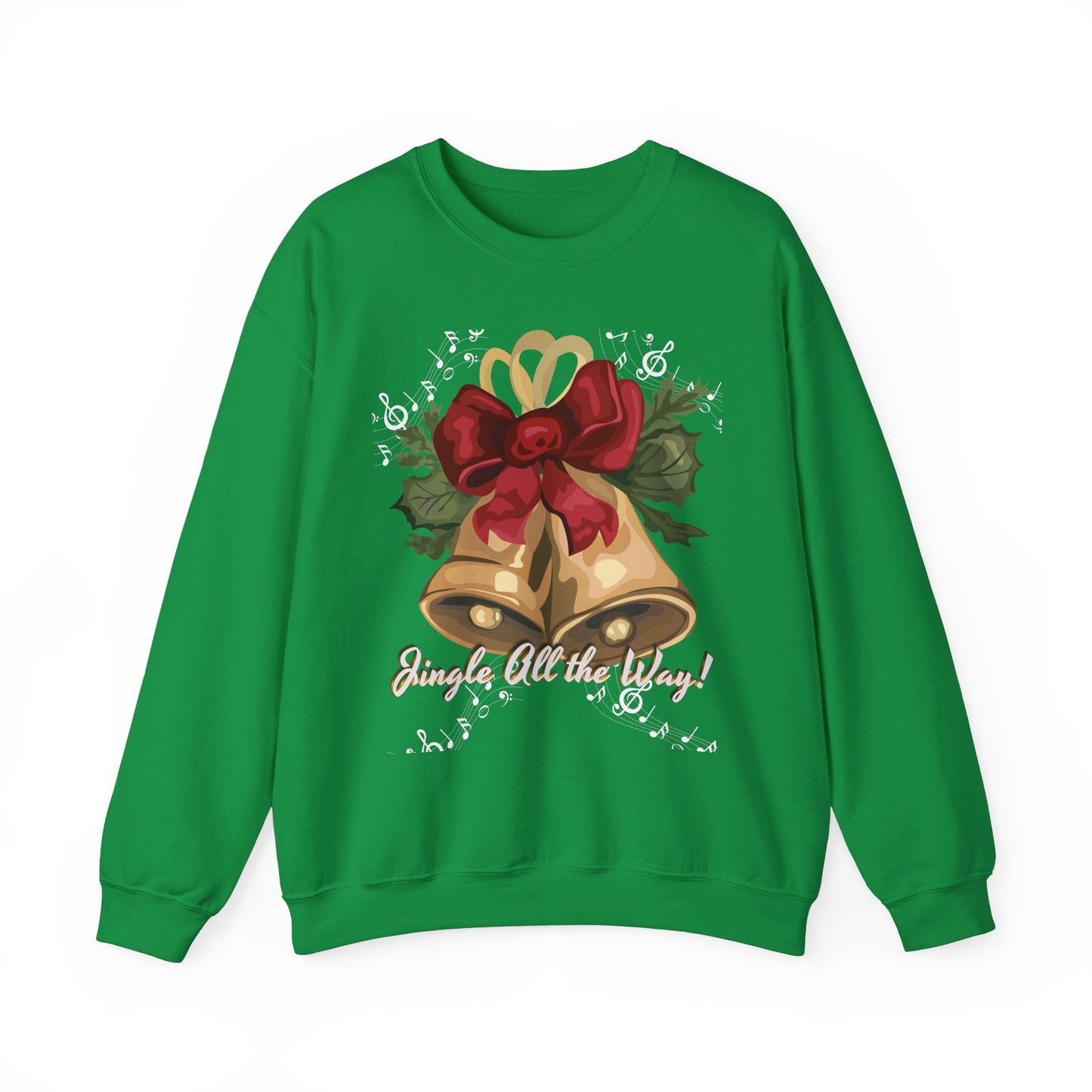 Christmas Bells Crewneck Sweatshirt - 'Jingle All the Way!' Unisex Holiday Sweatshirt