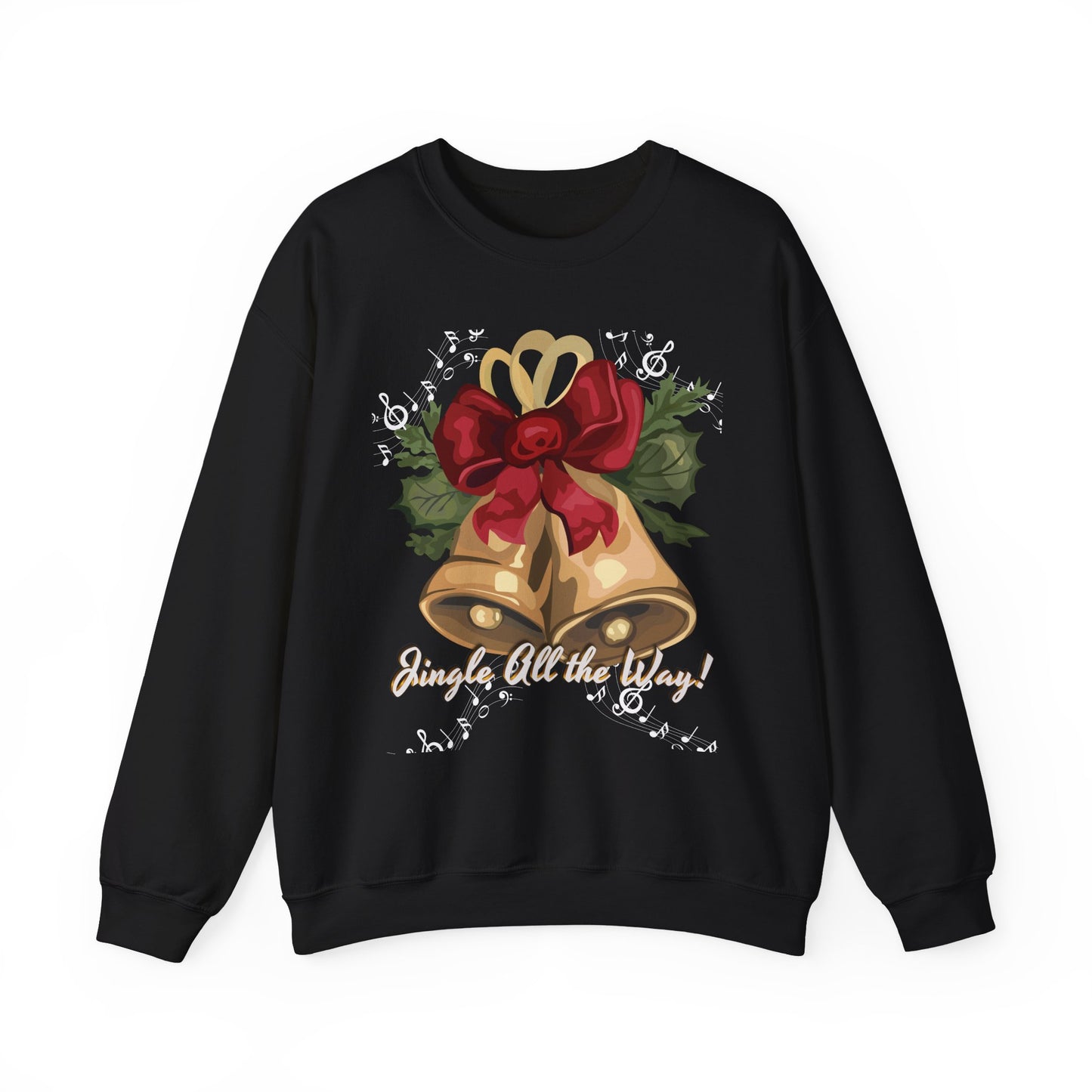 Christmas Bells Crewneck Sweatshirt - 'Jingle All the Way!' Unisex Holiday Sweatshirt