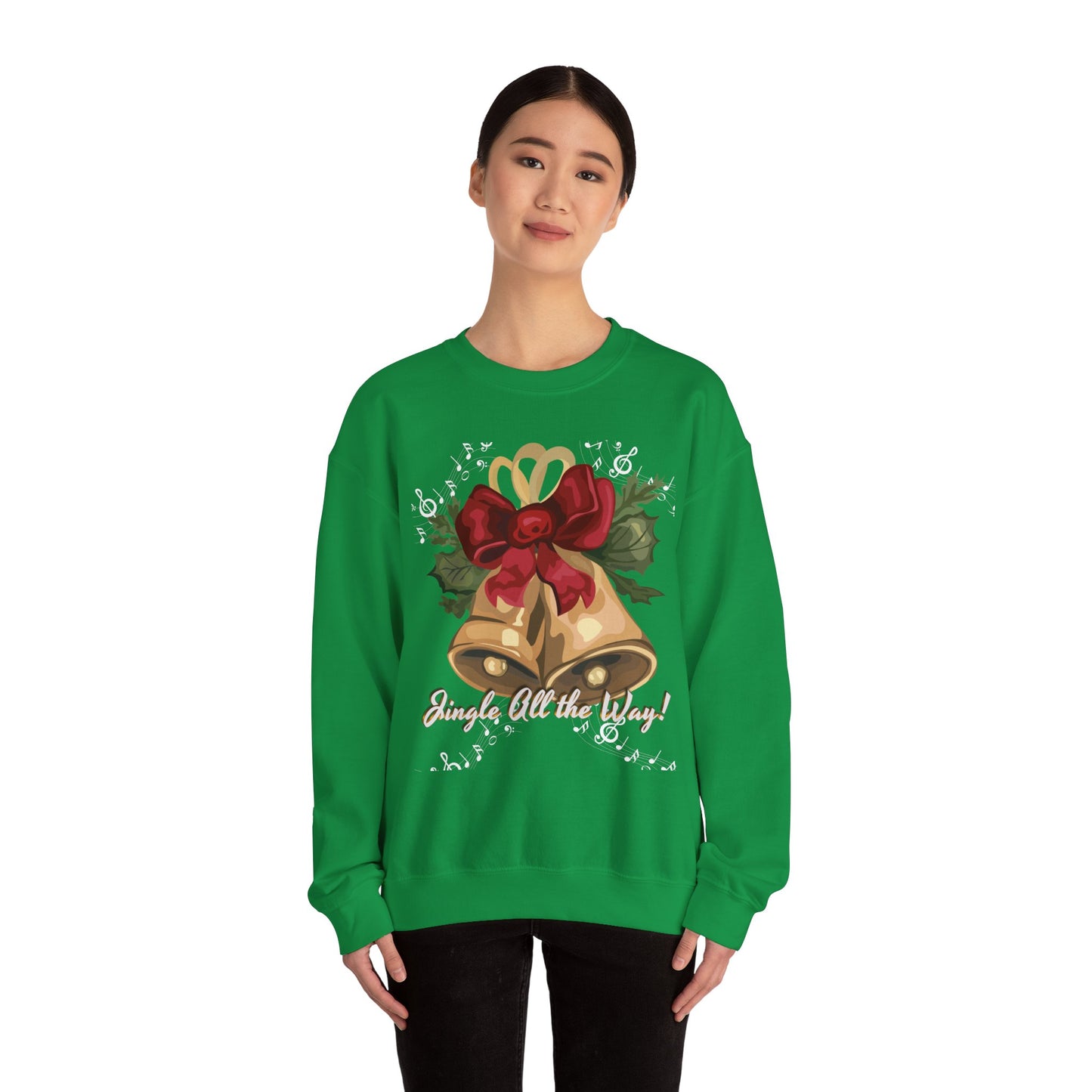 Christmas Bells Crewneck Sweatshirt - 'Jingle All the Way!' Unisex Holiday Sweatshirt