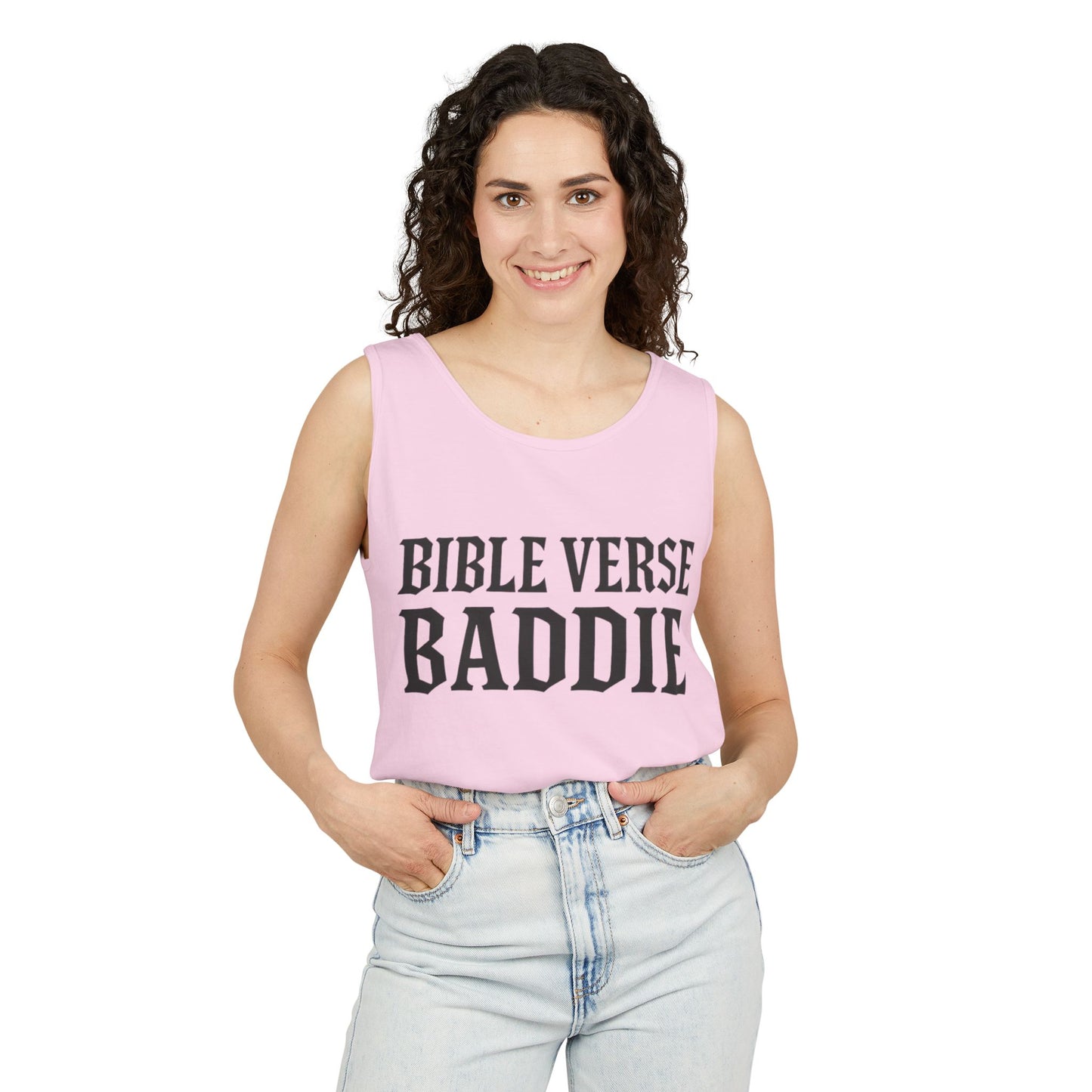 Bible Verse Baddie Unisex Garment-Dyed Tank Top