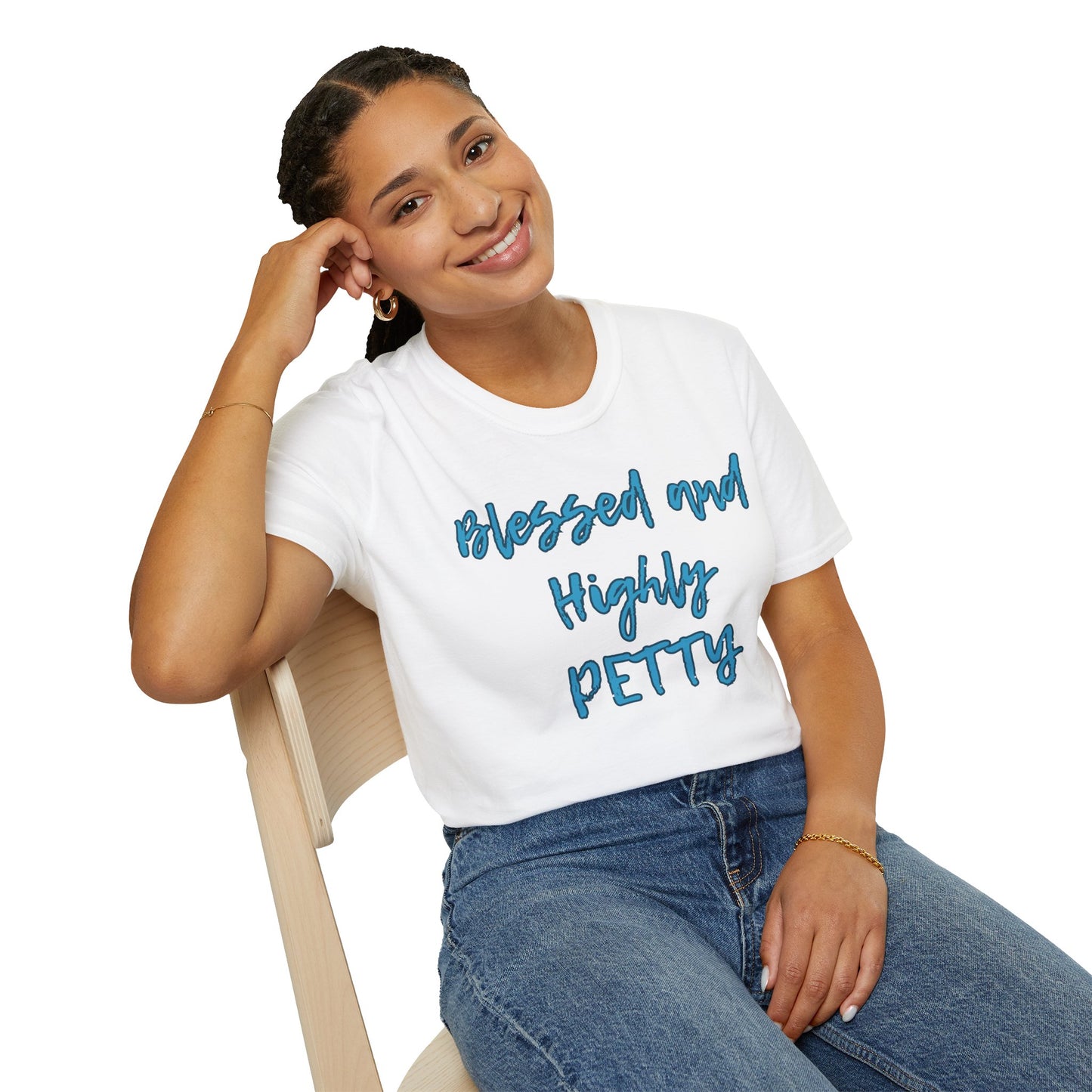 Blessed and Highly Petty Unisex Softstyle T-Shirt