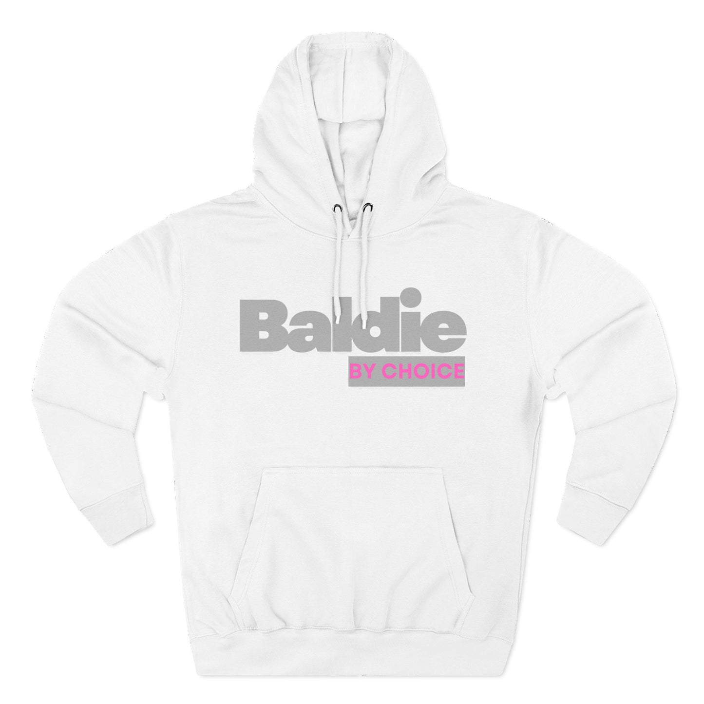 Baldie by Choice Hoodie Bold Grey  Pink Statement Fleece Hoodie