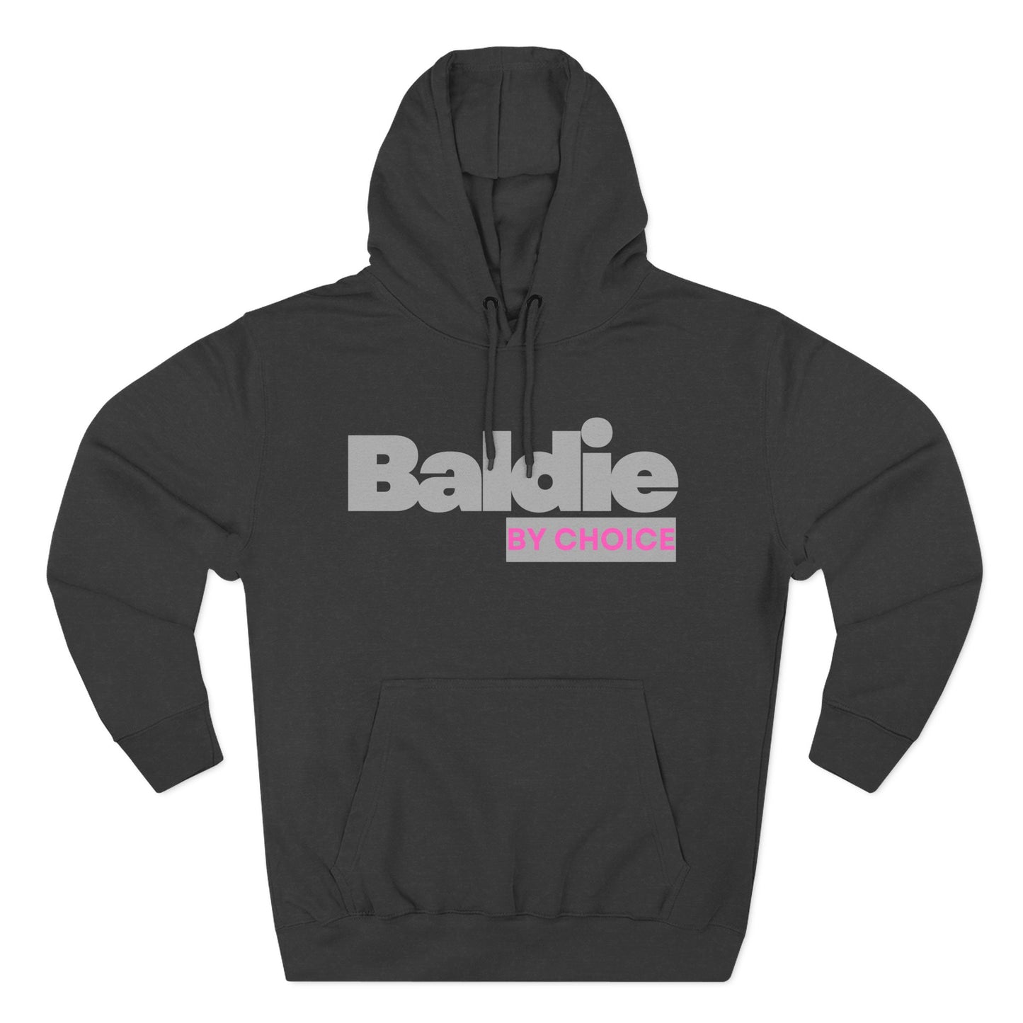 Baldie by Choice Hoodie — Bold Grey & Pink Statement Fleece Hoodie