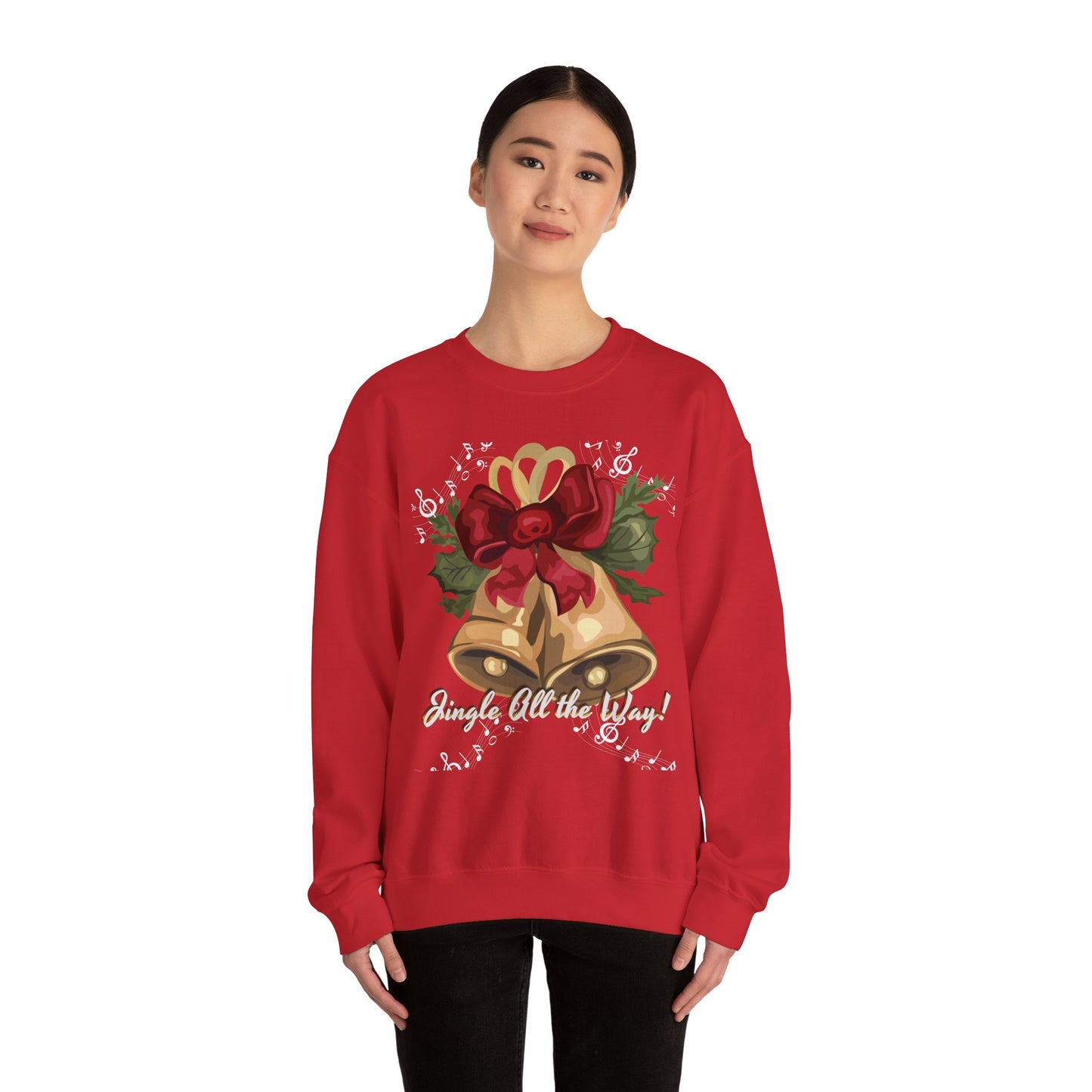 Christmas Bells Crewneck Sweatshirt - 'Jingle All the Way!' Unisex Holiday Sweatshirt