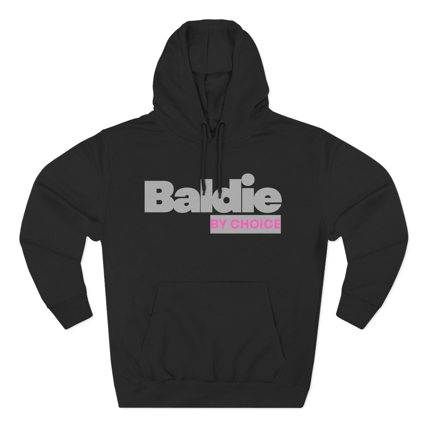 Baldie by Choice Hoodie — Bold Grey & Pink Statement Fleece Hoodie