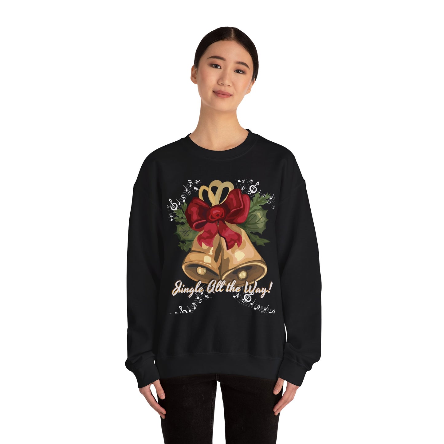 Christmas Bells Crewneck Sweatshirt - 'Jingle All the Way!' Unisex Holiday Sweatshirt