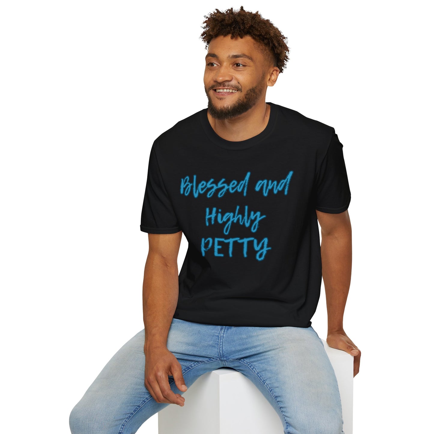 Blessed and Highly Petty Unisex Softstyle T-Shirt