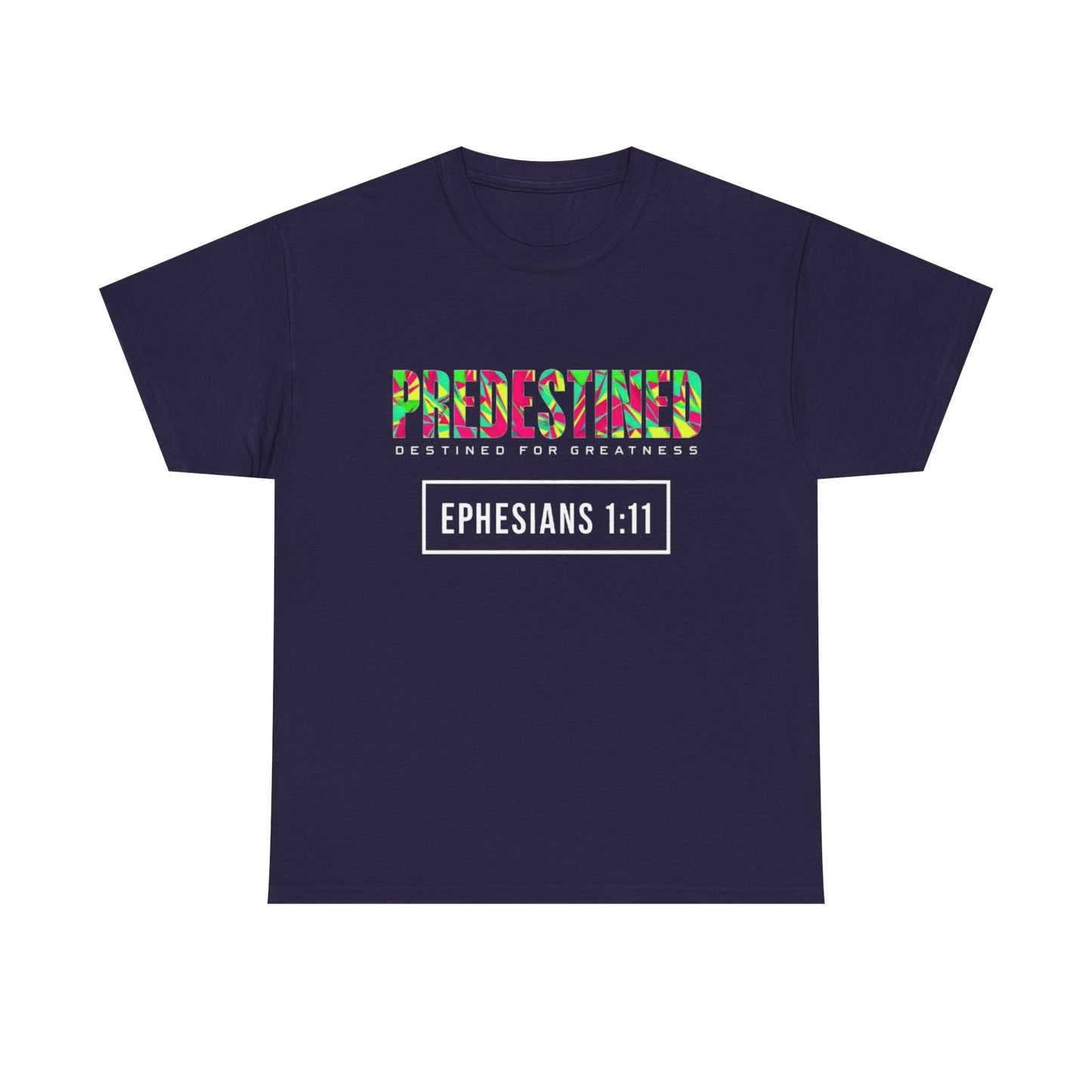Colorful 'Predestined' Unisex Heavy Cotton Tee - Perfect for Casual Wear & Celebrations